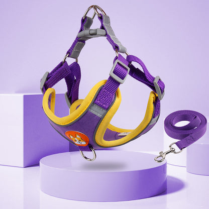 Reflective Pet Harness and Leash Set